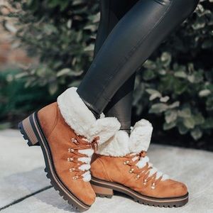 Faux Fur Winter Lace Up Booties